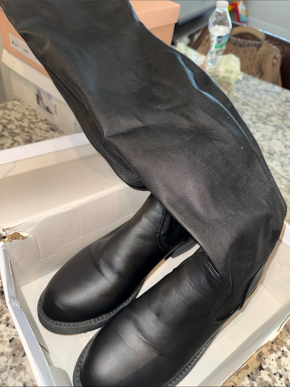 Women’s Black Over-The-Knee Boots - Stylish Leather Look